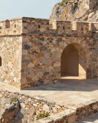 AI-generated illustration of Castle of Monemvasia (Upper Town Churches)