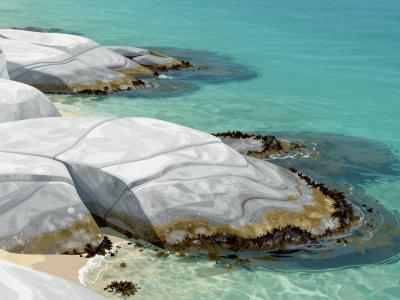 AI-generated illustration of Kolymbithres Beach