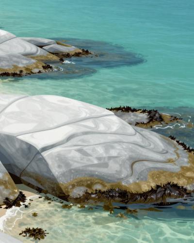 AI-generated illustration of Kolymbithres Beach