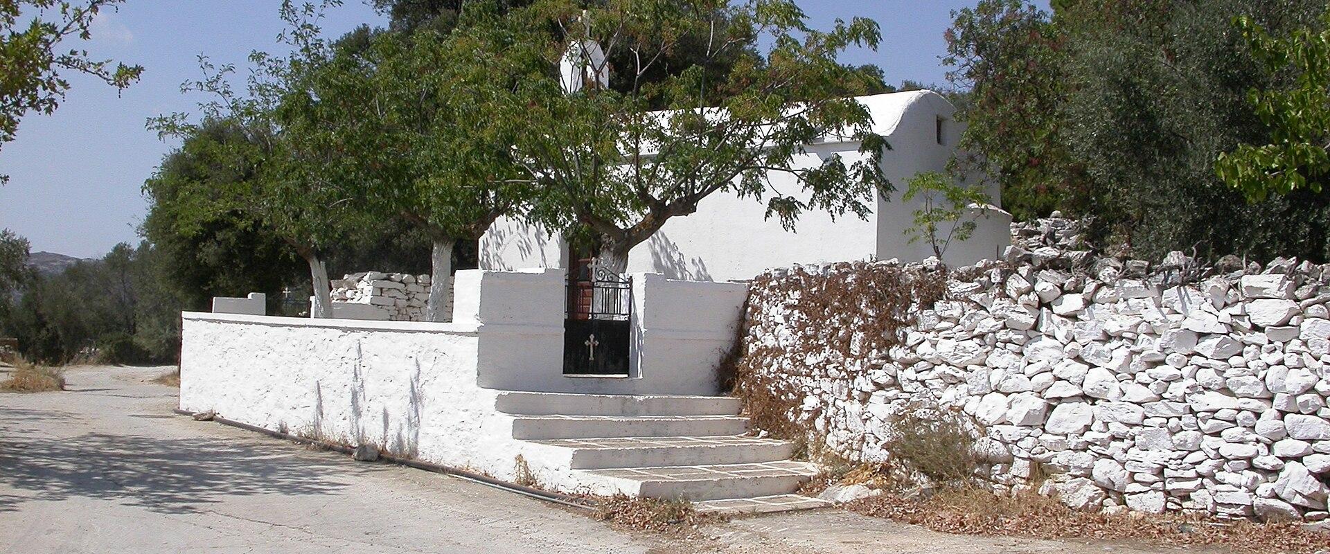 A whitewashed lane in the mountain village of Filoti on Naxos