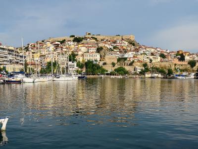 Kavala port and old town