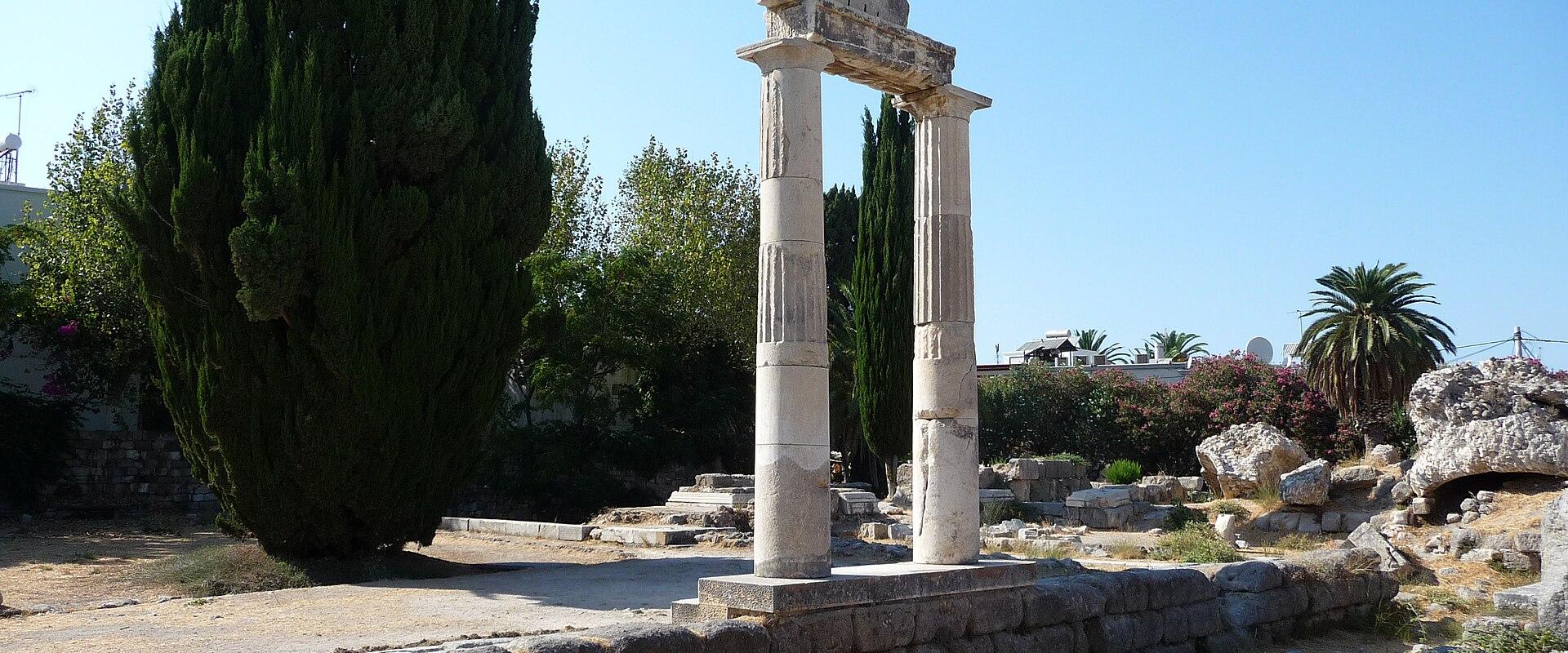 Restored columns in the Ancient Agora of Kos town