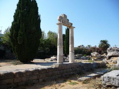 Restored columns in the Ancient Agora of Kos town
