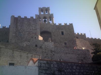 Fortified walls and bell towers of the Monastery of Saint John on Patmos