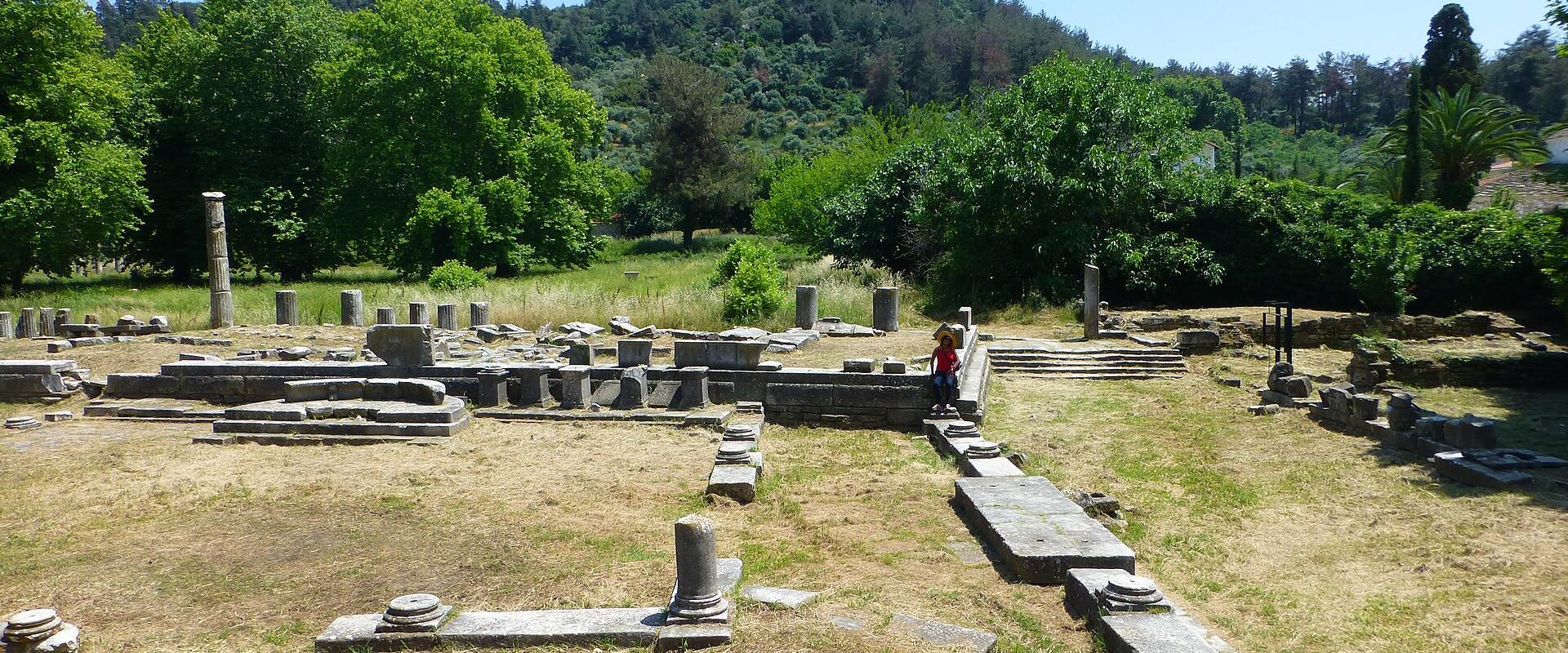 Ruins of the ancient agora at Limenas on Thassos