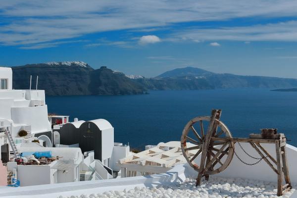 Sunset From Oia (including Castle Of Agios Nikolaos)