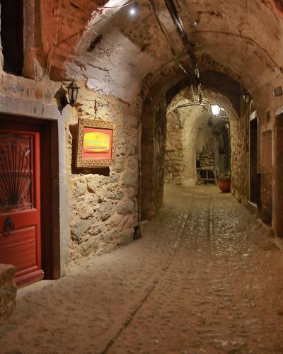 A vaulted medieval lane in the village of Mesta, Chios