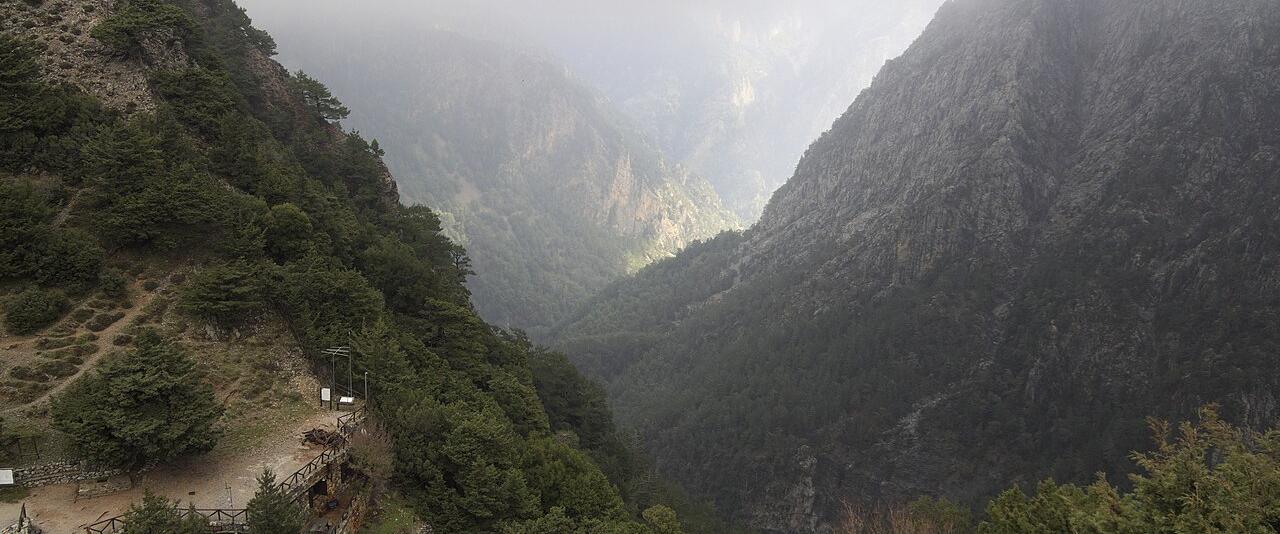 The Samaria Gorge in the White Mountains of Crete