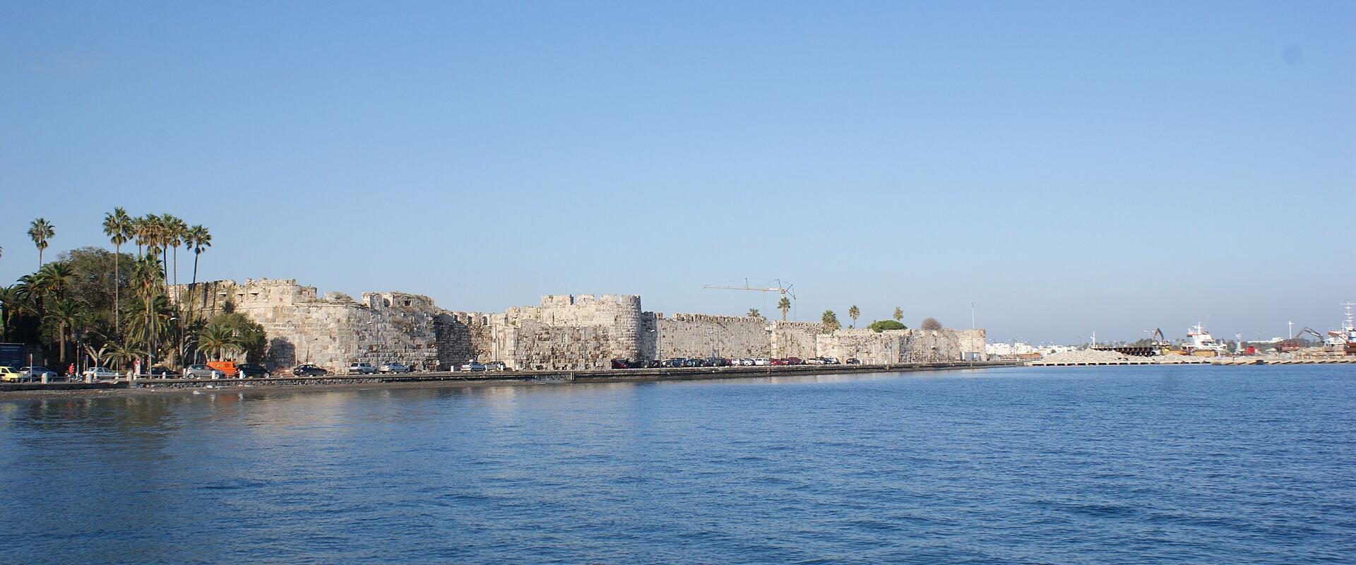 Neratzia Castle of the Knights seen from the sea at Kos Town harbour
