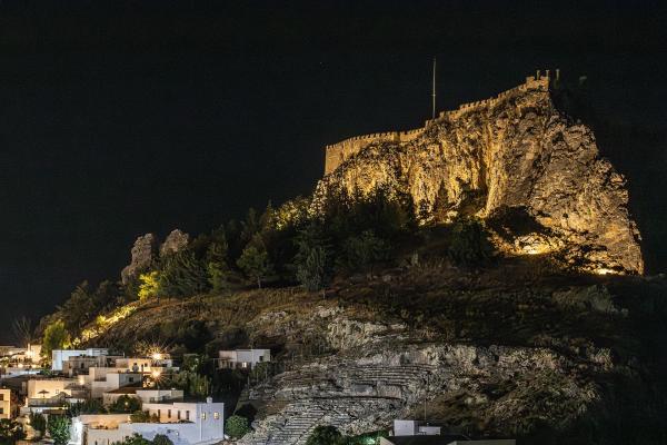Lindos Acropolis at Night