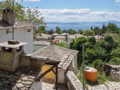 The Pagasetic Gulf seen over the roofs of Vyzitsa on Mount Pelion