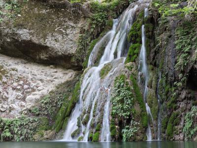 Waterfall in the wooded Petaloudes (Valley of the Butterflies) on Rhodes